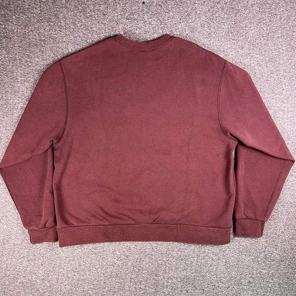 Nike SB Sweaters Mens L Maroon Loose Fit Pullover Skateboarding Swoosh Heavy - Picture 3 of 14